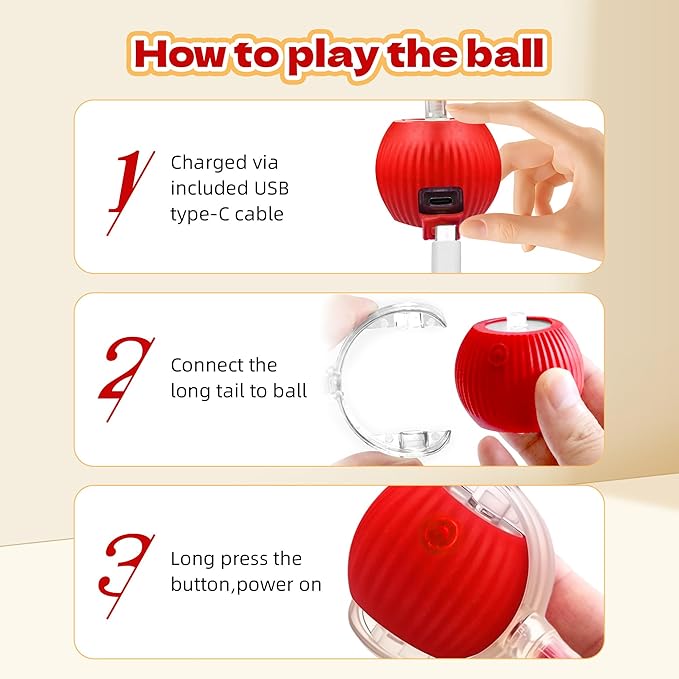 Interactive Cat Toys Ball - 2025 New Gen with Smart Obstacle Avoidance,Auto Wake-Up & 3-Speed Adjustable,Includes 2 Speedy Tail 2.0 Ropes, Ideal Kitten Toys for Bored Indoor Cats (Green)