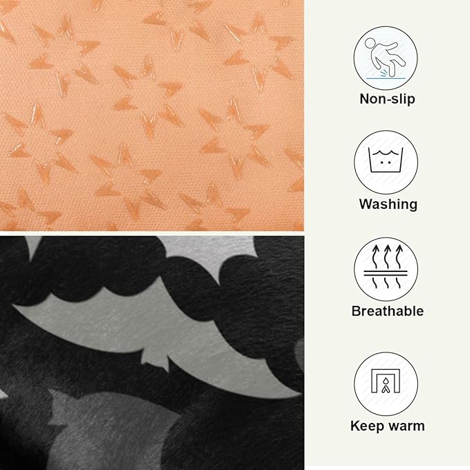 Pet Bed Halloween Bats Dog Bed Mat Absorbing Non Slip Pad Pet Sleeping Mat for Small, Medium, and Large Dogs Puppy Cat 36 in x 24 in