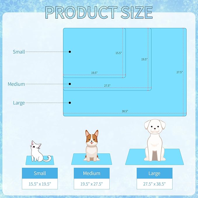 NACOCO Summer Pet Cooling Mat - Cat Dog Cushion Pad Sleeping Cool Ducks Comfortable Soft for Pets Kids and Adults (Blue Duck, M)