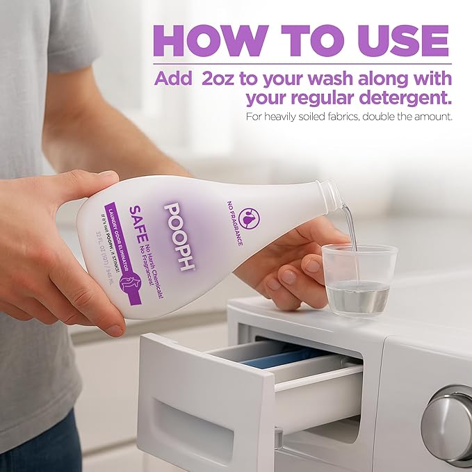 Pooph Pet Odor Eliminator & Pooph Laundry Additive - 2-32oz Bottles - Dismantles Odors on a Molecular Basis, Dogs, Cats, Freshener, Eliminator, Urine, Poop, Pee, Deodorizer, Puppy, Fresh, Clean