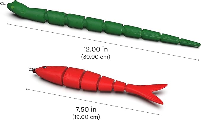 Playology Cat Toy Snake and Fish Teaser | Interactive Toy with Jingle Bells and Interchangeable Lures That Supports Active Play | Perfect for Active Indoor Cats