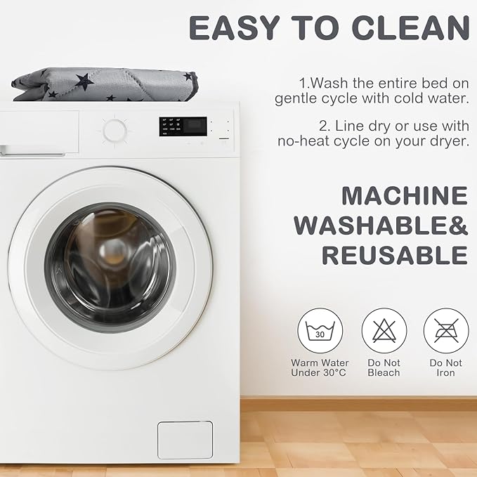 Self Warming Cat Bed Self Heating Dog Mat Star Pattern Warm Thermal Pet Pad Reflects Body Heat Washable Soft Puppy Crate Pad Anti Slip Kennel Mat for Pets(Grey,18'' L X 18'' W X 0.4'' Th)