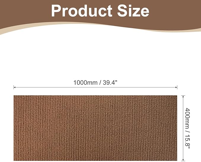 uxcell Self-Adhesive Cat Scratching Mat, 1 Roll 39.4" x 15.8" Couch Protector from Cat Claws for DIY Sofa, Wall, Doors, Cut Anti Cat Scratch Pad Carpet Mat, Brown