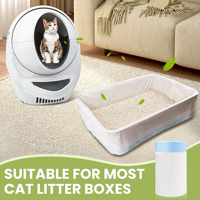 30 Count Cat Litter Box Liners 100% OK Compost Home Certified,38" x 18" Litter Box Liners for Automatic Litter Robot 4/3,Heavy-Duty, Extra Thick,Jumbo Size