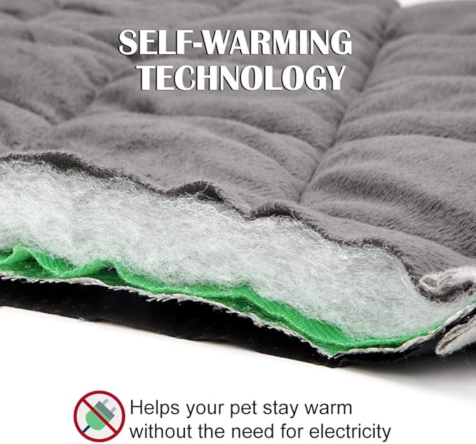 ULIGOTA Self Warming Cat Bed Self Heating Cat Mat Thermal Pet Bed Mat Self-Warming Dog Crate Pad