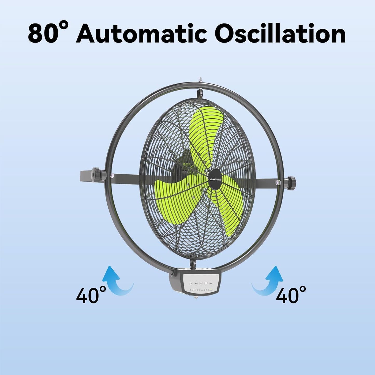 20 Inch Wall Metal Fan Pro Series Remote Control, High Velocity Wall Mount Fans for Commercial, Residential, Warehouse, Covered Patio, Shop, Garage, Barn 3 Speed 5200 CFM UL Safety Listed