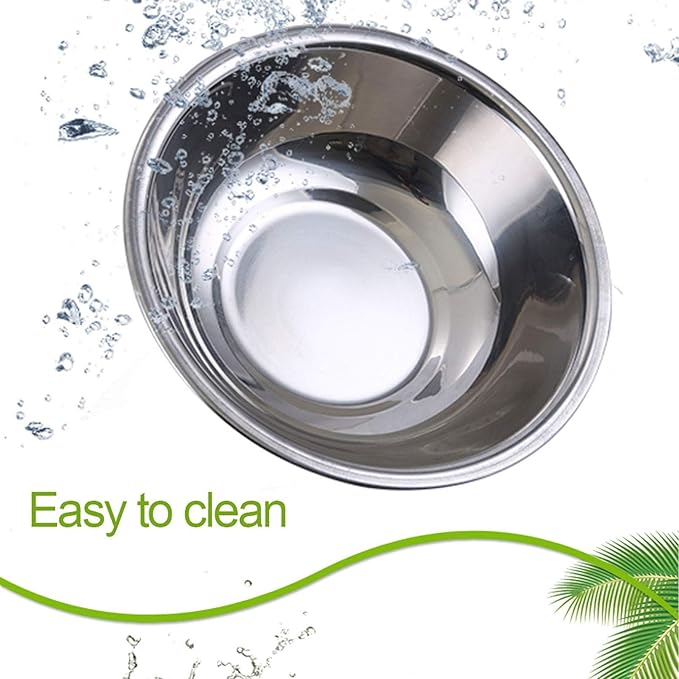 kathson Stainless Steel Whisker Relief Cat Bowl, 4 pcs Shallow and Wide Bowls, Pet Cat & Dog Feeding Large Dishes Fits with Elevated Stands Pet Bowl Stand (10.22 Inch Dia.)