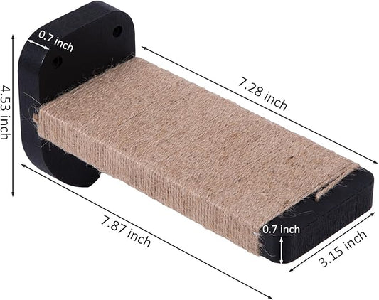 3pcs Wall Steps for Cats, Climbing Mounted Furniture, Shelves With Hemp Rope Covered, Solid Wood Ladder for Playing and Climbing (Large-Black)