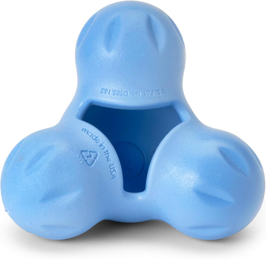 WEST PAW Zogoflex Tux Treat Dispensing Dog Chew Toy – Interactive Chewing Toy for Dogs – Dog Games for Aggressive Chewers, Fetch, Catch – Holds Kibble, Treats, Small 4",Periwinkle