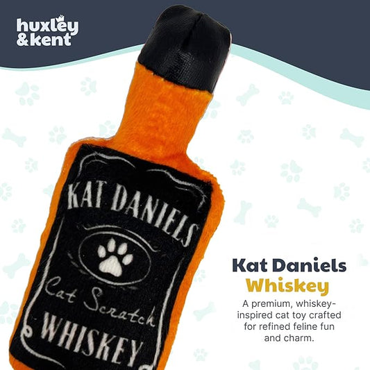 Huxley & Kent Plush Cat Toy - Interactive Catnip Toy for Cats & Kittens - Soft Kitty Toy with Crinkle & Catnip - Fun Indoor Play Toy - Kat Daniels Whiskey