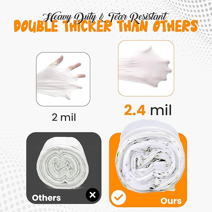 60 Count Cat Litter Box Liners – Extra Thick 2.4 Mil Drawstring Cat Litter Bags, Heavy-Duty & Waterproof, Tear-Resistant Kitty Litter Pan Liners for Hassle-Free Cleanup (30" x 15")