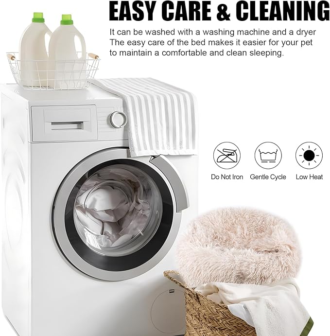 Cat Beds for Indoor Cats,Cat Cave for Puppy and Kitty,Calming Small Dog Bed for Small Dogs with Cover Cave,Cozy Warming Fluffy Washable Anti-Slip Pet Sleeping Bag(20 * 20inch,Beige)