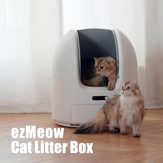 Open-Top Self Cleaning Cat Litter Box, Safety Anti-Pinch Protection, Large Papacity, App Control Automatic Cleaning Litter Box，Automatic Cleaning Function, Ultra-Quiet Design