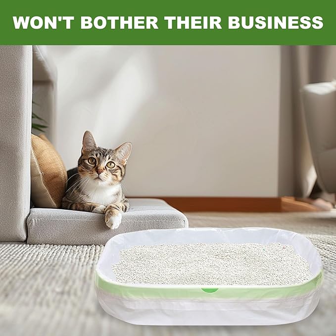 48 Count 37x17 Inch Large Cat Litter Bags Disposable Cat Litter Liners Drawstring Jumbo CatS Litter Box Liners Extra Thick Cats Liner For Litters Box Bags Heavy Duty Cats Pan Liners