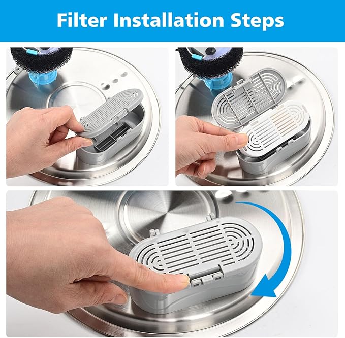 Cat Water Fountain Filter,Cat Fountain Filters Replacement for 3.2L/108oz ship-shaped Cat Drinking Fountain and 4L/134oz Stainless Steel Pet Fountain,Pet Water Fountain Filter