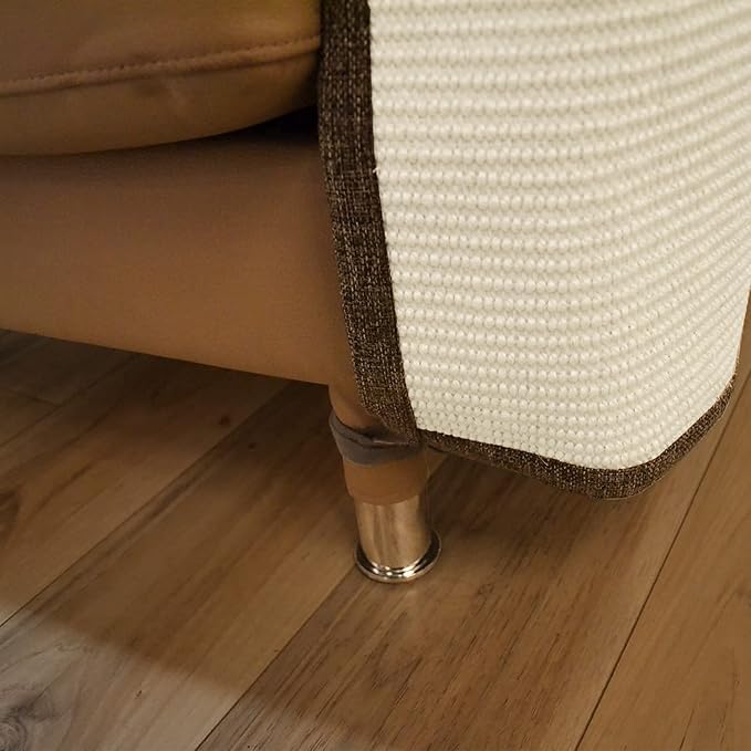 Oroonoko Cat Scratch Furniture Protector with Natural Sisal for Protecting Couch Sofa Chair Furniture 23.6''*19.7'' (Brown, Left Handed)