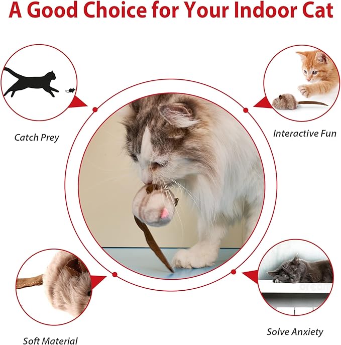 Gigwi Chirping Bird Cat Toy Set, Interactive Chasing Toy for Indoor Cat, Motion Activated Kitten Play Toys, Squeaky Cats Animal Feather Toy for All Breeds Cats Kicker