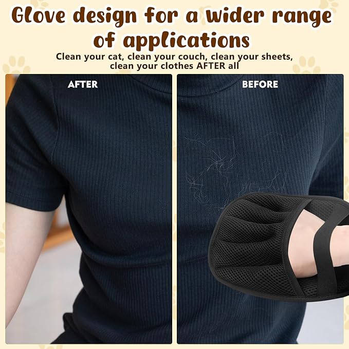 2 Pack Pet Hair Remover Gloves,2025 Upgraded Static Removal Gloves, for Pet Hair, Cat & Dog Hair Removal Tool for Couch,Furniture, Carpet, Car Seat, Pet Grooming