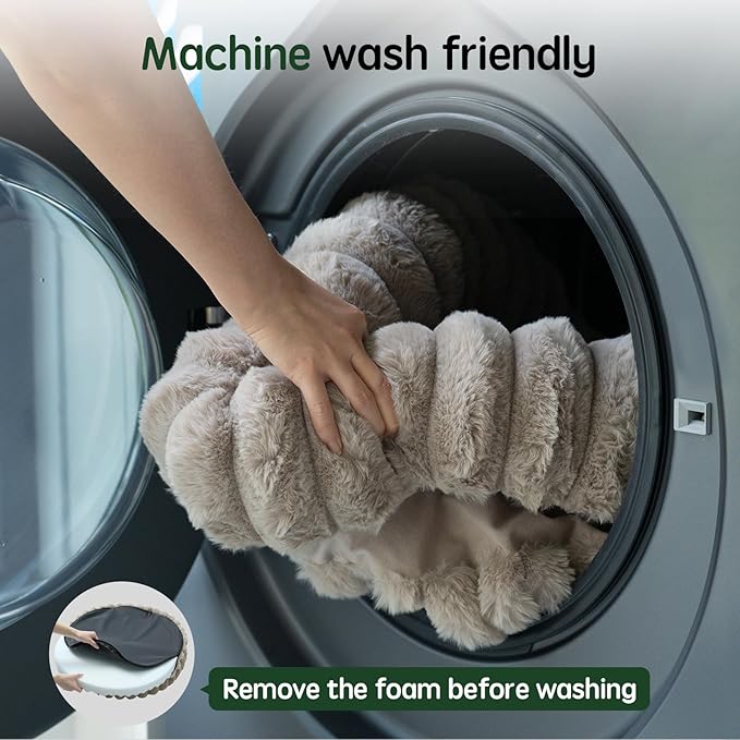 BALANCE Luxury Donut Dog Bed, 43 Inches Round Dog Beds Large Sized Dogs Washable, Orthopedic Calming Dogs Bed for Pets with Anti-Slip Bottom, Oatmeal