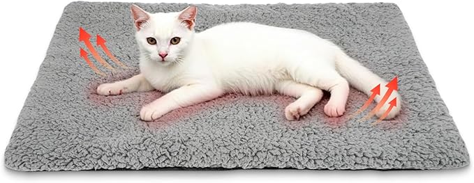 Self Warming Cat Bed Self Heating Cat & Dog Pad - Waterproof Heated Thermal Mat, Non-Slip, Washable for Senior Pets, Kittens, Dogs, Indoor/Outdoor Use, Non-Electric(Grey, 28.8" X 18.9")