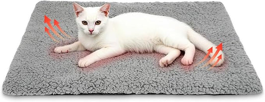 Self Warming Cat Bed Self Heating Cat & Dog Pad - Waterproof Heated Thermal Mat, Non-Slip, Washable for Senior Pets, Kittens, Dogs, Indoor/Outdoor Use, Non-Electric(Grey, 28.8" X 18.9")