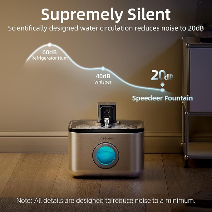 Wireless Cat Water Fountain Stainless Steel, 135oz/4L Pet Fountain Battery Operated, Cordless Running Water Dispenser for Cats & Dogs with Motion Sensor, Ultra Quiet, Multi-Filtration