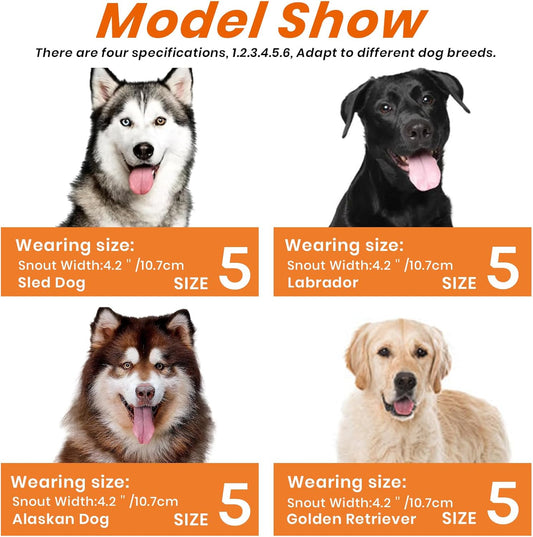 Dog Muzzle, Basket Muzzle Anti Biting Chewing, Sturdy Lightweight Muzzle Allows Panting Drinking, Cage Muzzle for Small Medium Large Dogs, Suitable for Grooming Trimming Training (Size 5)