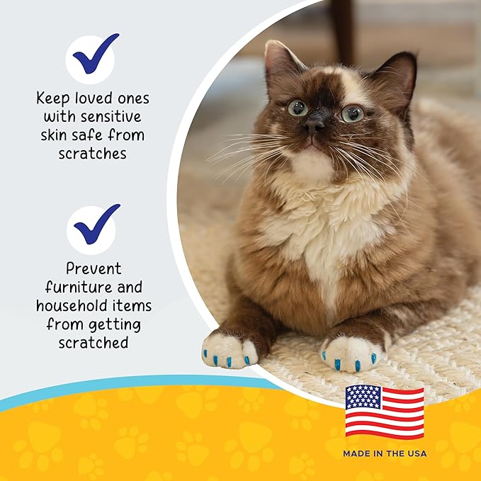 Soft Claws Cat Nail Caps for Small Cats–(40 Caps, Pink Sparkle)-Made in USA-Veterinarian-Developed, Non-Toxic | Protects Furniture & Skin-Easy to Apply, Long-Lasting Anti-Scratch Soft Cat Claw Covers