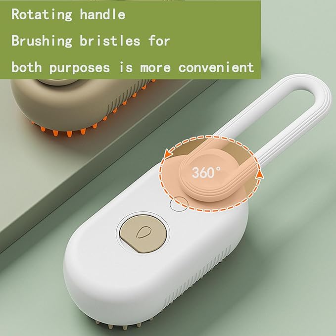 Pet Grooming Brushm,Cat Brush,3 In1 Spray Cat BrushSelf-Cleaning Wet Dog Comb with USB Rechargeable & Water Tank,Suitable for Dogs,Cats to Reduces Flying Hair (Brown)