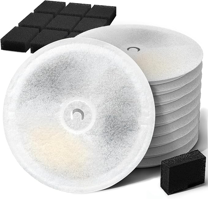Upgraded Filter Units 3.0 for Cat Water Fountain E versweet 2S/3/3 Pro, E versweet Solo 2/Solo SE, Replacement Filter Activated Carbon and Fiber Cotton for Clean Water (10 Filters+ 10 Sponges)