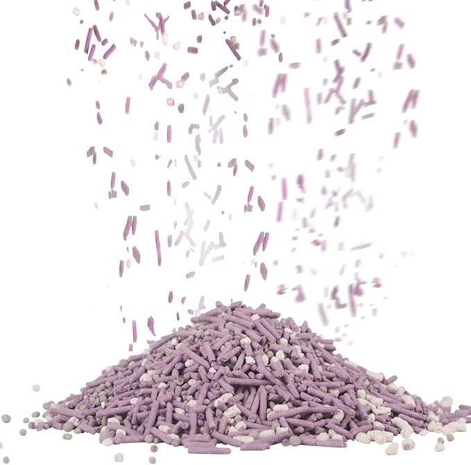 Tofu Cat Litter, Dust-Free Kitty Litter, Fast Drying, Ultra Absorbent Clumping Cat Pellets, Lavender Odor Control, Less Scattering, Dust-Free Mixed Tofu.