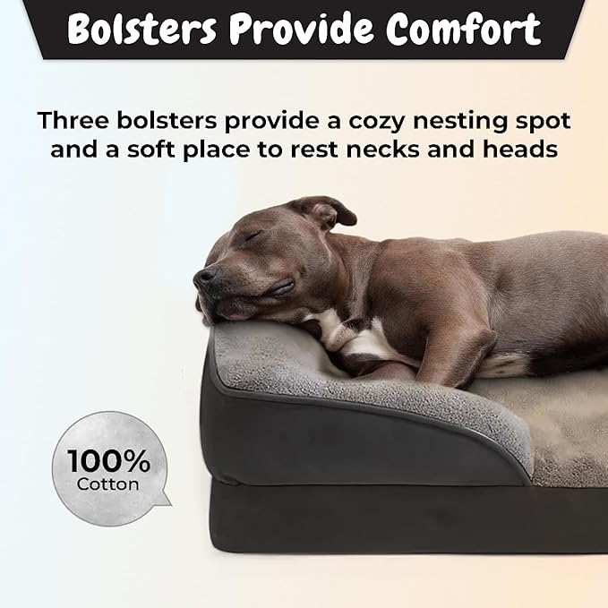 Cushion Bed for Pets Medium Size Calming Anti Anxiety Crate Bed Machine Washable Breathable Soft Padding (27.9" L x 22.8" W x 6.4" H)