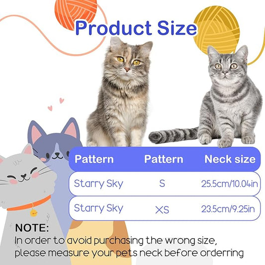 2Pcs Cat Conical Collar Soft Adjustable Cat Collars Water Proof Recovery Collar Prevent Licking Protective Foldable Easy to Eat Drink for Cats Kittens Puppies (Blue S XS)