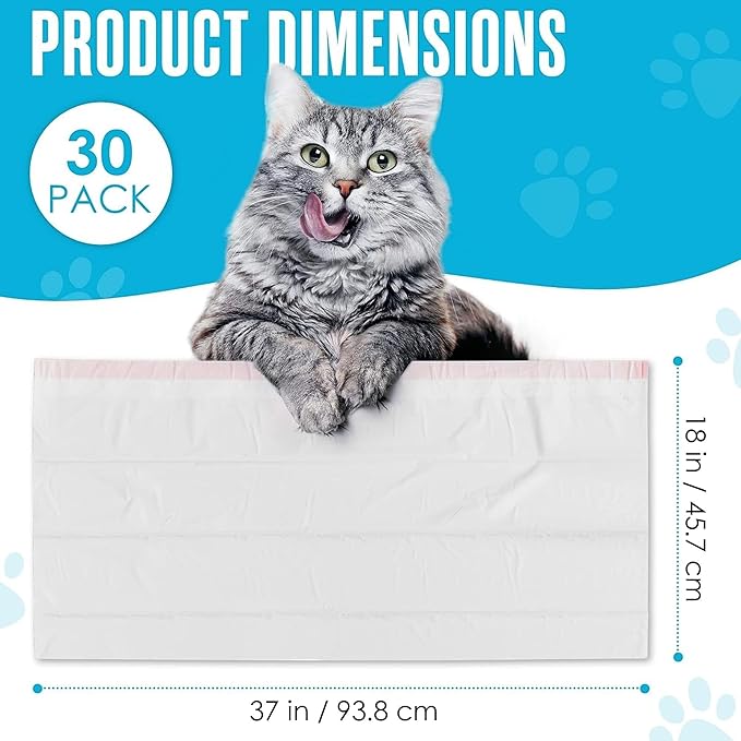 Houseables Cat Litter Bags, Cat Box Liners, Litter Box Liners, Litterbox Bags, 30 Pack, For Kitty Pan, Jumbo, Large, Heavy Duty, Poop Holder, Waste, Trash, Disposable, Unscented, Catliner w/Drawstring