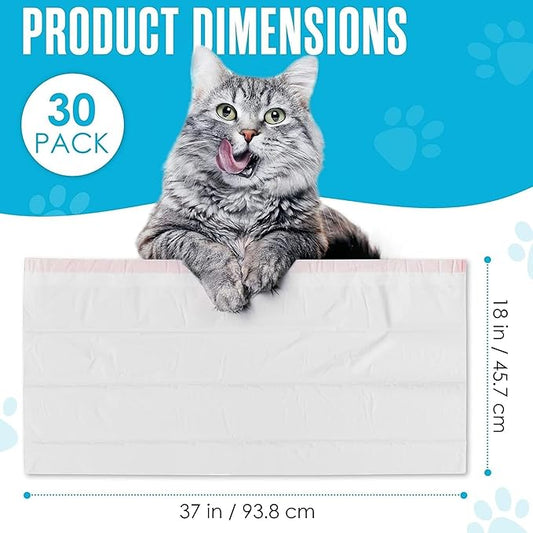 Houseables Cat Litter Bags, Cat Box Liners, Litter Box Liners, Litterbox Bags, 30 Pack, For Kitty Pan, Jumbo, Large, Heavy Duty, Poop Holder, Waste, Trash, Disposable, Unscented, Catliner w/Drawstring
