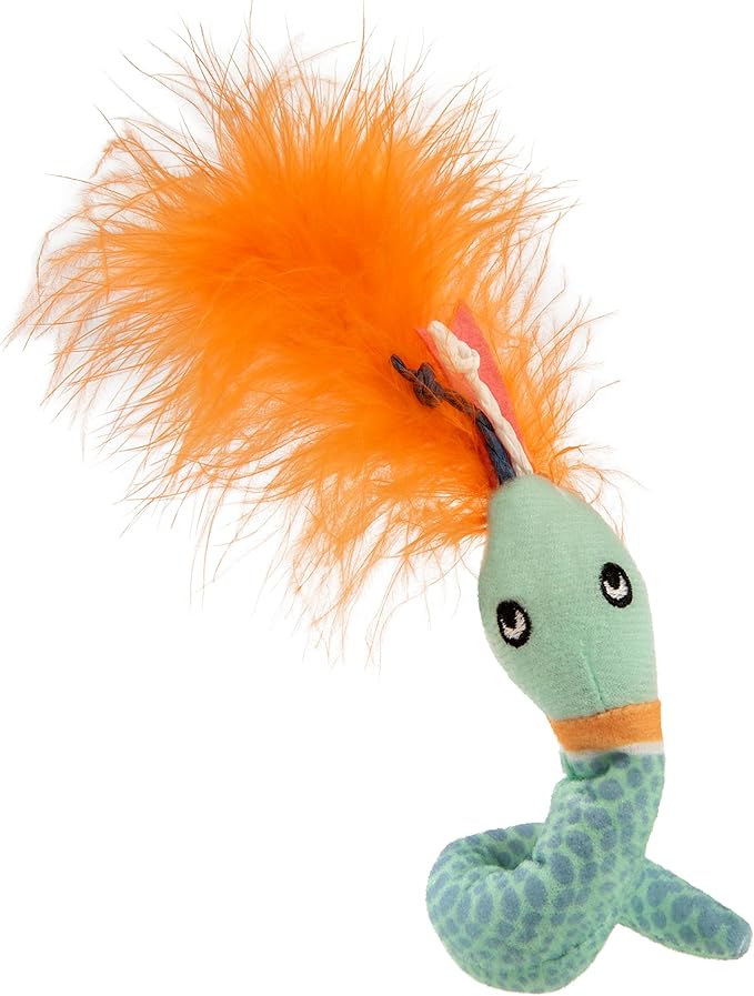 SmartyKat Instincts HappyNip Tricky Twister Bendable Snake Plush Cat Toy, Contains Catnip & Silvervine - Blue, One Size