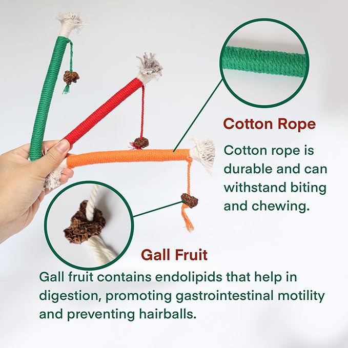 Kitten Toys, Cat Chew Toy for Indoor Cats, Catnip Toys for Teeth Cleaning, Interactive Cat Nip Teething Rope Toys for Cats Kitty, 3 Pack (Include 1 Pack of Catnip)