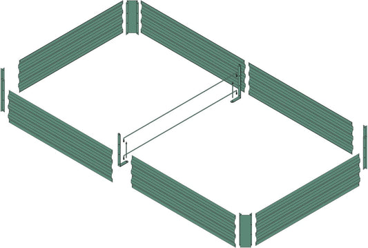 8x4x1ft Metal Raised Garden Bed Kit，Galvanized Garden Bed Box for Vegetables, Flowers, Herbs, and Succulents,240 Gallon Capacity - Green