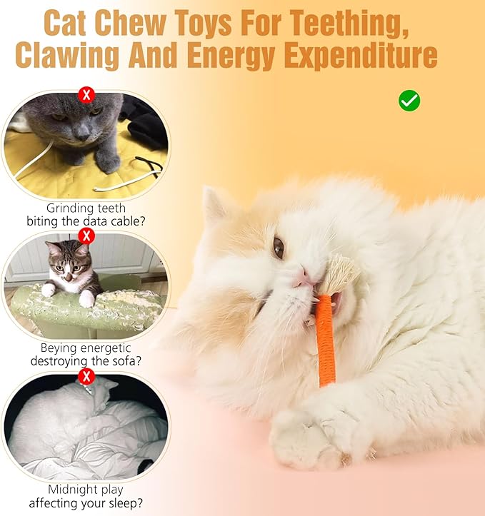 5 PCS Cat Chew Toy, 5.9in Catnip Toys for Cats, Teeth Cleaning Cat Toys for Indoor Kittens