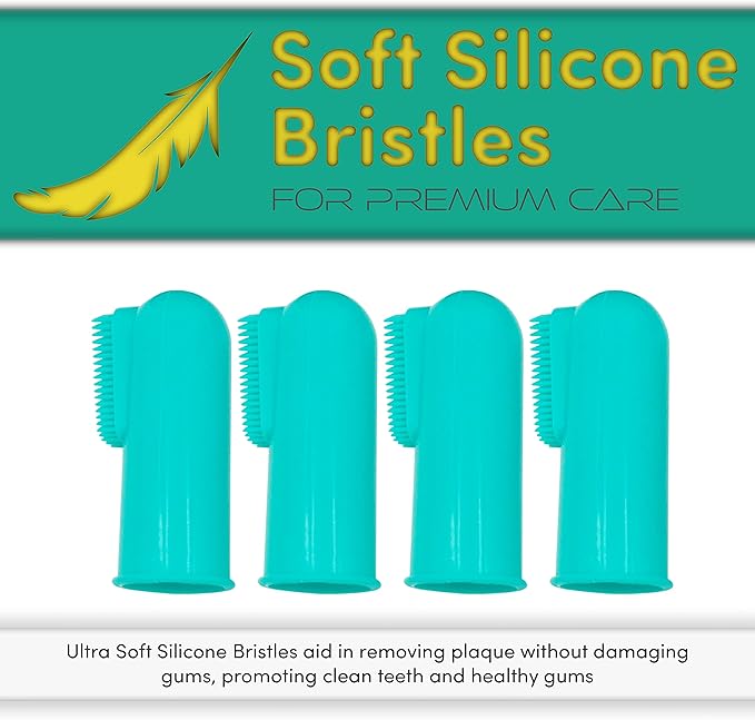 H&H Pets Dog Toothbrushes and Toothpaste Best Professional Cats & Dogs Finger Dental Brush, Dog Brush Set, Perfect for Dogs and Cats, Dog Supplies - Size Small 4 Count 3.5 Oz Toothpaste (100g)