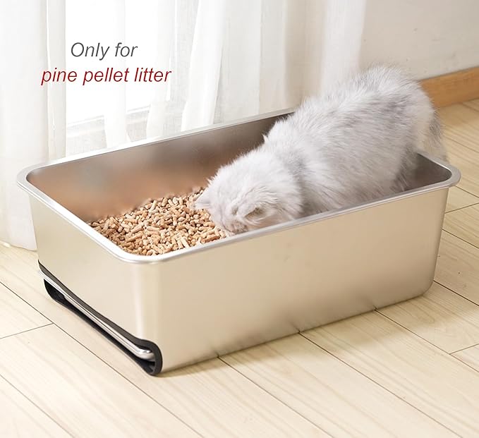 8" Pull-Out Sifting Cat Litter Box for Pine Pellets