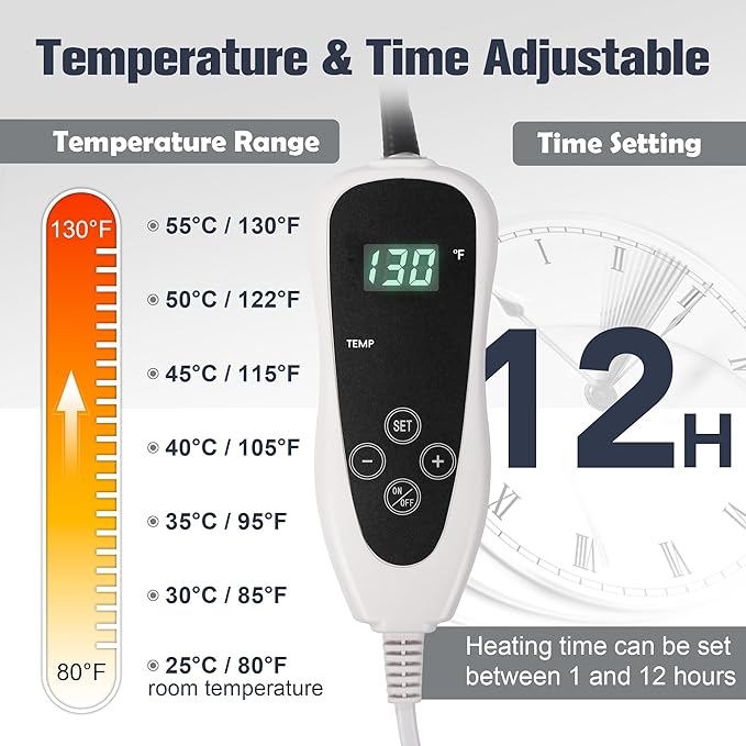 Cat Heating Pad, Waterproof Pet Heating Pad for Cats Dog Indoor, 11 Adjustable Temperature Cat Warming Bed Mat with Timer, Indoor Heated Bed with Chew Resistant Cord (S: 18'' L X 18W '')