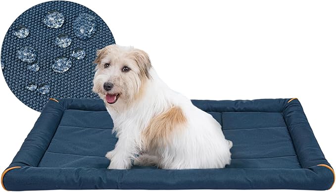 Miguel Oxford 900D Outdoor Waterproof Dog Bed for Metal Dog Crates Water-Resistant All Weather Pet Mat Durable Easy Wipe Clean Travel Indoor Outdoor Puppy Cat Crate Bed 30inch, Dark Blue