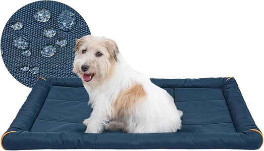 Miguel Oxford 900D Outdoor Waterproof Dog Bed for Metal Dog Crates Water-Resistant All Weather Pet Mat Durable Easy Wipe Clean Travel Indoor Outdoor Puppy Cat Crate Bed 30inch, Dark Blue