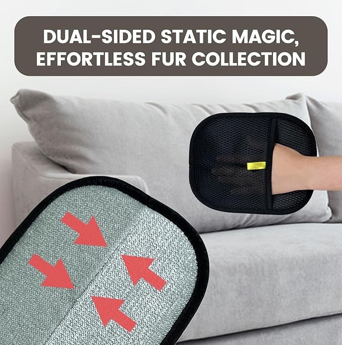 Pet Hair Remover Glove, Electrostatic Pet Hair Remover Glove,Cat & Dog Grooming Glove, Upgraded Fur Removal Tool for Furniture, Carpet, Couch, Car Seat (3pcs)