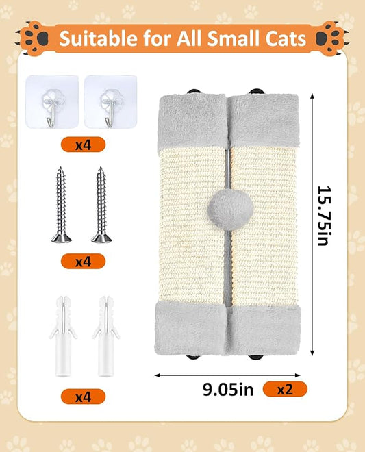 BNOSDM 3 Pack Cat Wall Corner Scratcher for Indoor Cats Walls Mounted Sisal Scratch Board Protector Vertical Anti Scratching Pad Protect Furniture Pet Wear Resistant Mat for Door Sofa