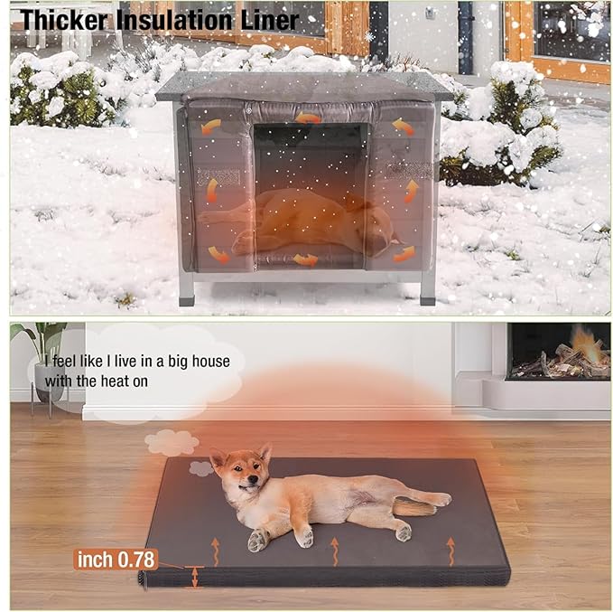 GUTINNEEN Outdoor Cat House with Insulated Wooden Outside Feral Cat Shelter Rabbit Hutch Bunny Cage Guinea Pig Habitat Weatherproof