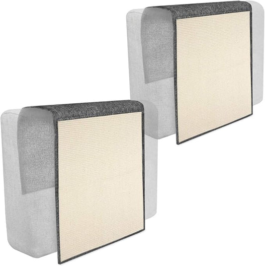 Navaris 2X Cat Scratch Mats Sofa Protector - Natural Sisal Furniture Protector Scratching Pads for Cats - Chair, Couch, Seat, Stairs