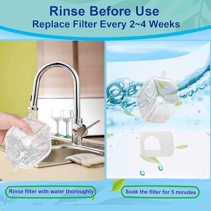 Cat Water Fountain Filter,Cat Fountain Filters Replacement for 152oz/4.5L Wireless Battery Operated Pet Fountain,18 Set Pet Fountain Filter Replacement