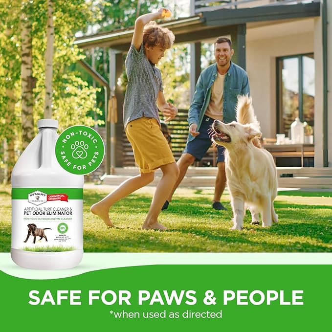 Stuart Pet Supply Artificial Turf Cleaner and Outdoor Pet Odor Eliminator Concentrate is Ideal for Yards, Artificial Grass and Patios, Great Yard Odor Eliminator for Dogs (Gal) 128 fl oz.